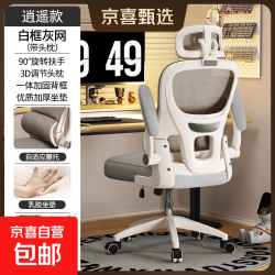 人体工学椅子护腰电脑椅靠背椅电竞椅学习办公椅座椅 豪华逍遥款-灰色