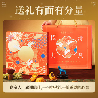 五芳斋 中华月饼礼盒中秋节广式月饼蛋黄莲蓉豆沙五仁 揽月广式月饼礼盒