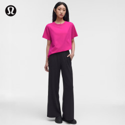 lululemon 丨Silky Flowy 女士瑜伽中腰阔腿裤 LW5JA9S 黑色