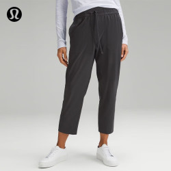 lululemon 丨Pull-On 女士松紧腰锥形裤腿中腰中长裤 23" LW6CIHS 石墨灰 线上专享