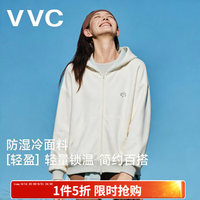 VVC life卫衣女2026冬季新款简约宽松连帽开衫外套上衣F 云柔白 M