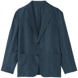 無印良品 MUJI AD0WRA6S 汉麻水洗 藏青色 XL 男士夹克