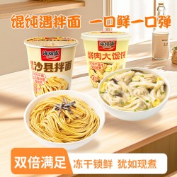 海福盛 冻干馄饨速食冲泡红油抄手宿舍免煮云吞大馅鲜肉混沌早餐