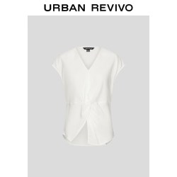 UR UR2026夏季新款女装气质设计感扭结V领罩衫衬衫UWM260089