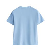 茵曼（INMAN）纯棉百搭基础纯色短袖T恤女2026夏季休闲显瘦圆领印花上衣 浅