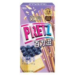 格力高 办公室休闲零食 蓝莓芝士味饼干棒  蓝莓芝士味45g 普通盒装
