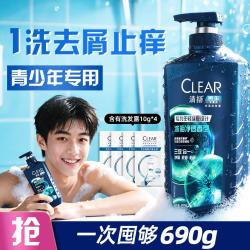 清扬 去屑洗发露冰海净透650g+10g*4