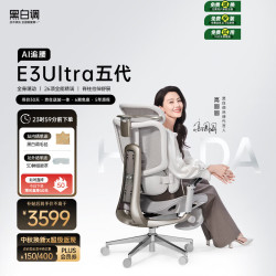 黑白调 E3Ultra五代 AI追腰人体工学椅 黑色