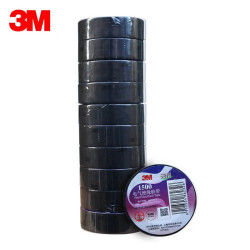 3M 电工绝缘胶带汽修线束胶带家装无铅耐磨防潮 黑色 十卷装 1500#