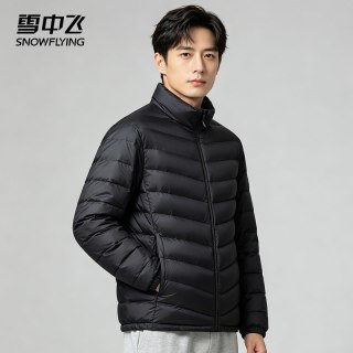 雪中飞 男士轻薄羽绒服短款立领秋冬新款90白鸭绒休闲通勤保暖外套
