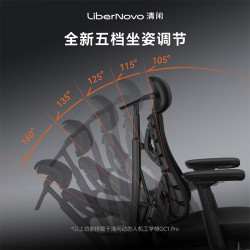 LiberNovo 动态人机工学 人机工学椅 石墨灰加长版