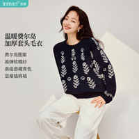 茵曼 慵懒风花卉提花针织衫