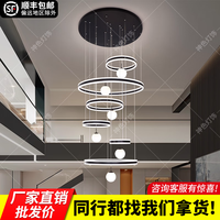 神色 挑高复式楼客厅大吊灯现代简约高端大气2026年新款别墅