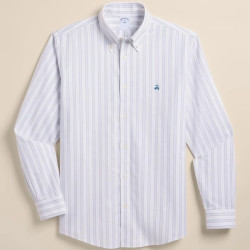 Brooks Brothers Stretch Non-Iron Cotton-Oxford Polo Button-Down, Stripe Sport Shirt