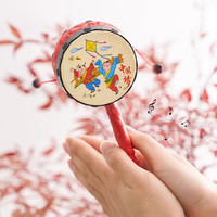 苗娃儿 宝宝拨浪鼓玩具传统清脆悦耳婴幼儿过家家玩具传统手摇波鼓乐器 宝宝安抚拨浪鼓玩具