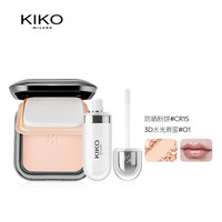 KIKO MILANO 防晒粉饼 CR15+3D唇蜜#01