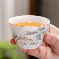 个人高档！！白瓷主人杯茶具小茶杯70ml斗笠杯主人品茗杯喝茶杯中式