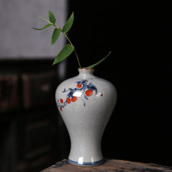 哥窑陶瓷花瓶摆件迷你现代简约小花插花道装饰品客厅工艺品装配件