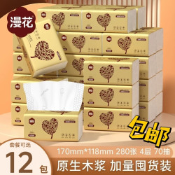 漫花 实用抽纸整箱批发家用卫生纸巾实惠装餐巾纸小包纸巾面巾纸抽