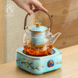 尚言坊 煮茶炉新款加厚玻璃耐高温烧水泡茶白茶陶瓷轻奢家用简约