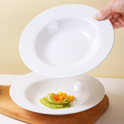 瓷县令 简约盘子陶瓷餐具折边草帽盘轻奢意大利面盘家用