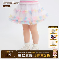 Paw in Paw PawinPaw卡通小熊童装26年春夏季新款女宝宝网纱短裙半身裙甜美 Mix混合色/99 100