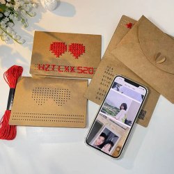 diy手工情书礼物520创意贺卡刺绣七夕情人节表白送男女朋友高级感