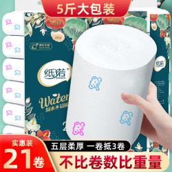 纸诺21卷大容量加厚小熊印花干湿两用卫生纸5斤家用厕用卷纸纸巾