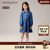 TEENIE WEENIE Kids小熊童装26年新款女童大翻领棉牛仔长袖连衣裙 牛仔色 110 cm