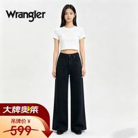 Wrangler 复古牛仔裤女直筒裤休闲长裤百搭 黑色 26