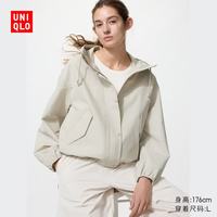 优衣库 女装休闲连帽短外套481600 31 米色 XS
