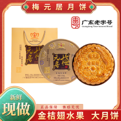 梅元居 正宗五仁金腿月饼老式传统手工广式吴川礼盒装顺丰 金桔翅2斤大月饼