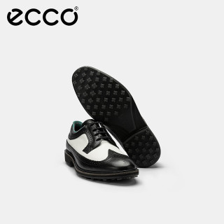 ecco 高尔夫男鞋 布洛克雕花休闲皮鞋 高尔夫经典混合110224 黑色/白色11022450669 41