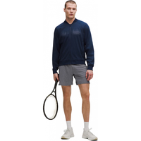 lululemon LM7BTHS 网面拼接 恣意蓝浅象牙白竖条纹 S 男士网球短裤