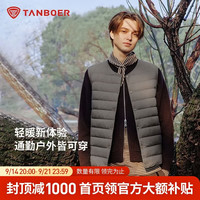 坦博尔 男士轻薄羽绒马甲  钴镍灰 XL (180)