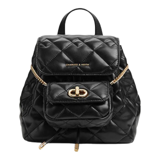 CHARLES & KEITH CHARLES&KEITH菱格大容量柔软背包书包双肩包女包生日开学礼物CK2