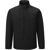 海澜之家 棉服男款动力火箭易去污立领拉链外套 黑色 XL