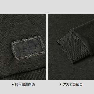 海澜之家 加绒加厚双领半开襟针织衫 橄榄绿 XL