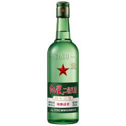 红星 二锅头 43度/56度500毫升绿瓶大二清香型纯粮白酒整箱装 43度 500mL 6瓶