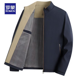 罗蒙 行政立领夹克 藏青色