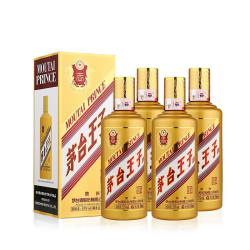 茅台 王子酒（金王子）53度500ml酱香型白酒贵州正品授权宴会送礼  53度 500mL 4瓶 四瓶装