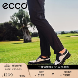 ecco 高尔夫男鞋 布洛克雕花休闲皮鞋 高尔夫经典混合110224 黑色/白色11022450669 41