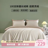 AIDLI 真5折！A类100支高密全棉贡缎新疆长绒棉纯棉四件套 200*230cm