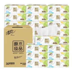 清风 抽纸就你原木大号 3层100抽*30包整箱装