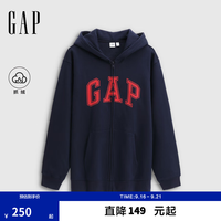 Gap 男女装秋款Logo印花宽松抓绒连帽卫衣休闲上衣786930