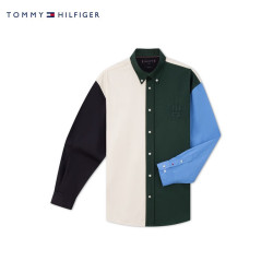 TOMMY HILFIGER 【纯棉重磅】牛津纺拼色挺括长袖衬衫