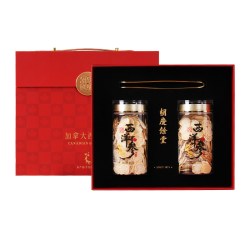 胡庆余堂 进口加拿大西洋参手提礼盒2-3cm大片新年赠礼100g*2瓶/盒