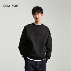 卡尔文·克莱恩 Jeans 运动风分割线设计纯色圆领套头卫衣 BEH