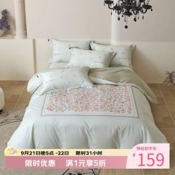 兰芮 床上四件套纯棉60支新疆长绒棉亲肤裸睡全棉套件200*230cm