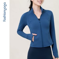 凡圣 fashionyoga 凡圣 瑜伽跑步服女修身收腰短款长袖裸感弹力运动外套FC12858